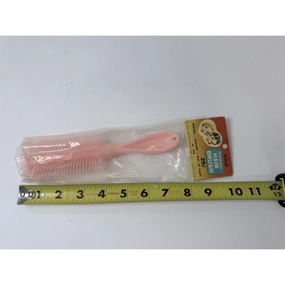 Solo Hair Brush 1960 Pink Vintage Beauty In Package Polyethylene Movie Prop